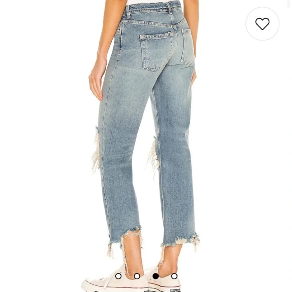 Free People Maggie Mid Rise Straight Leg Jean in Aged to Perfection Size 30 - Picture 3 of 5